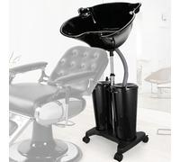 Household Mobile Shampoo Bowls, Salon Sink with 2 Buckets, Lightweight Hair Washing Station with Adjustable Height and Angle for SPA Beauty, Barber Shop