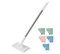 Household Mop Automatic Clamping Mop Clamp Face Towel Lazy Mop button Cloth Disassembly Does Dirty Not Mop Clip-on spaces mini with refill flat Multi pad long Flat 5/10 Mop, Telescopic refill