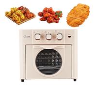 Household Multi-function Oven, 18L Large-capacity Air Fryer Oven with Knob Control, 0-60 Min Timer, 360° Hot Air Circulation, 100℃-210℃ Temperature Control, for Home Kitchen pink
