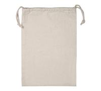 Household Plain Large Capacity Natural Cotton Drawstring Storage Laundry Sack Stuff Bag with Cord Lock Dirty Clothes Bag for Travel Home Use Beige(22 * 28cm)