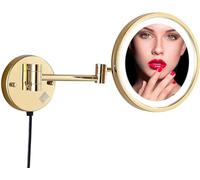 Household Products/Bathroom Vanity Mirror, Round Make Up Mirror, Wall Mounted 180° Ideal for Applying Make-Up, Wearing Contacts and Shaving (Black)