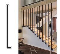 Household Side-mounted Staircase Balusters, Customizable Size & Styles, Wrought Iron Baluster for Level and Slope Staircases(Style 1,105cm/41.3in)