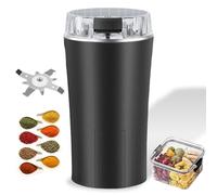 Household Superfine Grinder, Electric Coffee Bean Grinder for Spices Grains, 500ml Stainless Steel Blade, Multifunctional Grinding Machine for Coffee Pepper Herbs Flax Seed (Black)