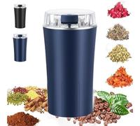 Household Superfine Grinder, Electric Coffee Grinder Spice Grinder, Stainless Steel Grain Mill for Herbs Nuts Seeds, Multi-Purpose Superfine Grinding Machine for Kitchen,Compact Portable (Blue)