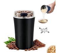 Household Superfine Grinder, Multi-Grain Blending & Powdering Machine, with Stainless Steel Blade, One Touch Operation for Espresso Beans,Herbs Household Spice & Multi-Grain Blending (Black)
