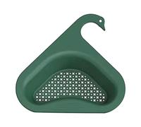 Household Swan Drain Basket for Kitchen Sink Drain Basket Swan Shape Drain Rack Multi-Function Swan Triangular Sink Drain Shelf Kitchen Triangle Sink Filter Swan Strainer Hangs on Faucet (1PC,Green)