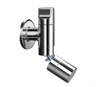 Household Wall Mounted Mop Pool Faucet with Single Cold Water, Compact Design Extending 4 5cm from Wall, Featuring 720 Degree Swivel and Water Stream Options (Silver)