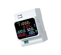 Household Watt-Hour Meter, DIN Rails Energy Meter LCD Display Electric Multimeter Ammeter Voltmeter Electricity Usage Monitor for Home