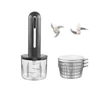 Household Wireless Electric Meat Grinder, Kitchen Multifunction Food Processor, USB Charging Portable Vegetable Fruit Chopper, Garlic Mincer, Baby Food Supplement Machine (Black, One Size)