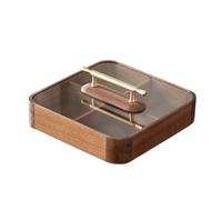 Household Wooden Divided Serving Tray with Lid,Fruit Snack Plate Bowl