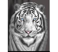 Householdfurnishing 3D Animal Print Effect Mink Faux Fur Throw Fleece Blanket Soft Warm Bed Sofa (Tiger Face White, Small 150 x 200 cm)