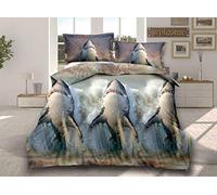 Householdfurnishing 4 Pcs 3D Design Duvet Cover Bedding Set Quilt Cover Set For Decor Bedroom (318 /3D - Sharks, Double)