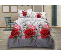 Householdfurnishing 4 Pcs 3D Design Duvet Cover Bedding Set Quilt Cover Set For Decor Bedroom (319 /3D - Flowers, Super King)
