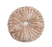 Householdfurnishing Crushed Velvet Cushion Round Filled Small & Large Stitched with Diamond (Beige, 45 x 45)