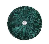 Householdfurnishing Crushed Velvet Cushion Round Filled Small & Large Stitched with Diamond (Green, 35 x 35)