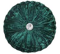 Householdfurnishing Crushed Velvet Cushion Round Filled Small & Large Stitched with Diamond (Green, 45 x 45)