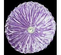 Householdfurnishing Crushed Velvet Cushion Round Filled Small & Large Stitched with Diamond (Lilac, 35 x 35)