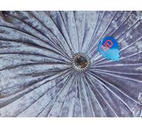 Householdfurnishing Crushed Velvet Cushion Round Filled Small & Large Stitched with Diamond (Silver/Lilac, 35 x 35)