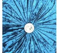 Householdfurnishing Crushed Velvet Cushion Round Filled Small & Large Stitched with Diamond (Teal, 45 x 45)