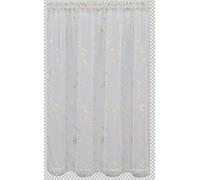 Householdfurnishing Embroidered Design Luxury Floral voile Panel Rod Pocket (Cream, 55x72inch)