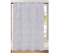 Householdfurnishing Embroidery Sequin Design Single Voile Panel Rod Pocket (Silver, 55x54inch)