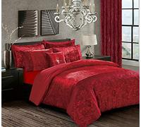 Householdfurnishing Luxury Crushed Velvet 3 Pieces Duvet/Quilt Cover Set Bedding Set With Pillowcases (Burgundy, King)