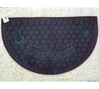 Householdfurnishing Luxury Heavy Duty Rubber Doormats Welcome Mat Outdoor Front Door Mat Halfmoon (Black Red, Half Moon 45 x 75 cm)