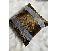 Householdfurnishing New Diamante Crushed Velvet Sparkle Bling Cushion Cover All Beautiful Colours (Green, 45 x 45 cm)