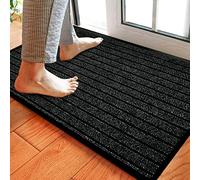 Householdfurnishing Non Slip Rubber Backed Runner Door Floor Mat Rug Indoor Outdoor Grey Brown Red (Black, 40 x 60)