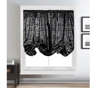 householdfurnishing Thermal Blackout Tie-up Blind Metallic Sparkle Curtain Bling Panel (Black, Width 55"" x Drop 60"")