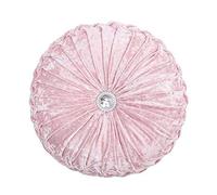 Householdfurnishing Velvet Round Cushion Cover Small & Large Stitched with Diamond (Light Pink, 45 x 45)