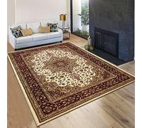 Householdfurnishing Vintage Traditional Non Slip Rug Bedroom Living Room Carpet Mat Runners Floral Pattern Wide Area Persian Style Rugs (80 x 150 cm - Large Door Mat, Cream)