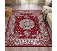 Householdfurnishing Vintage Traditional Rug Floral Pattern Carpet Bedroom Mat Living Room Rugs Exquisite Persian Style Wide Area Hallway Runner (Red, 80 x 150 cm - Large Door Mat)