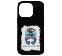 Housekeeper Life Messy Bun And Getting Stuff Done Cleaning Case for iPhone 13 Pro