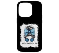 Housekeeper Life Messy Bun And Getting Stuff Done Cleaning Case for iPhone 14 Pro