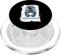 Housekeeper Life Messy Bun And Getting Stuff Done Cleaning PopSockets PopGrip for MagSafe