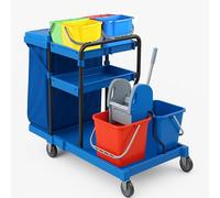 Housekeeping Cleaning Trolley On Wheels Multi-Purpose Janitorial Cart