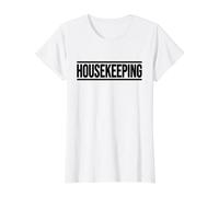 Housekeeping Maid Service Cleaning Crew Uniform TEE Value Graphic T-Shirt, Women, White, S