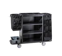 Housekeeping Room Service Cart Hotel Rooms Multifunctional Hand-push Cloth Trolley Cleaning Work Trolley Cleaning Trolley Cloth Bag Guest Cleaning Service Trolley Clean Trolley(C)