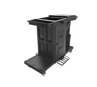 Housekeeping Service Cart with 4 Wheels and Storage Bins for Room Service and Cleaning Staff
