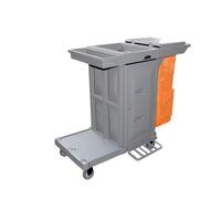 Housekeeping Service Cart with 4 Wheels and Storage Bins for Room Service and Cleaning Staff