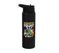 Housekeeping Squad We Clean It Like We Mean It Stainless Steel Insulated Water Bottle