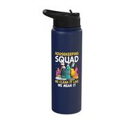Housekeeping Squad We Clean It Like We Mean It Stainless Steel Insulated Water Bottle