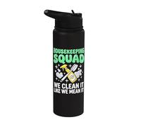 Housekeeping Squad We Clean It Like We Mean It Stainless Steel Insulated Water Bottle