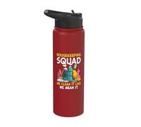 Housekeeping Squad We Clean It Like We Mean It Stainless Steel Insulated Water Bottle