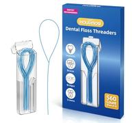 Houselog Floss Threaders | 560 Count Dental Floss Threaders for Braces,Bridges,and Implants with Portable Travel Case | (8 Pack)