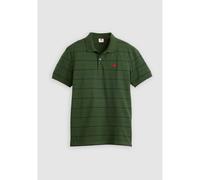 Housemark Cotton Polo Shirt Khaki Green Stripes