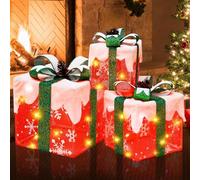 Housen Solutions Christmas Lighted Gift Boxes Snowflakes CLB003R-V25