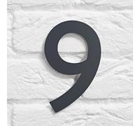 Housenumbers Limited Anthracite Grey House Numbers - Powder Coated Stainless Steel - 9 - Masonry Fixing