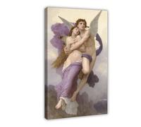 Houseoflove-thecupidandpsychepress-wordpress-com2-cupid-and-psyche-by-william-adolphe-bouguereau-1895 Canvas Poster Wall Art Decor Print Picture Paintings for Living Room Bedroom Decoration 12x18inch(